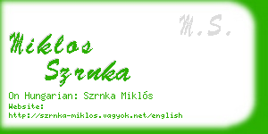 miklos szrnka business card