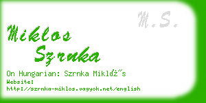 miklos szrnka business card